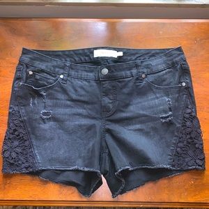Torrid black jean shorts